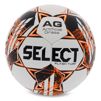 Мяч футбольный Select Flash Turf FIFA Basic V23 FLASH-TURF-WOR №4 Бело-оранжевый (57609017)