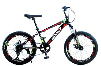 Детский спортивный велосипед 20" дюймов Corso SPIRIT ST-144 стальная рама Shimano 7 скоростей. Black and Red (187638)
