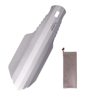 Титановая лопатка туристическая Tiartisan titanium 205 мм походный совок - лопата для похода туризма кемпинга с чехлом
