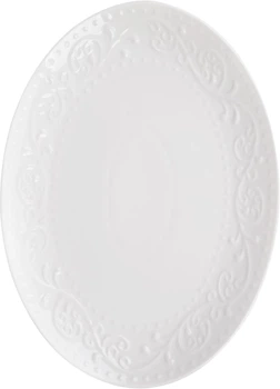 Тарілка Homla Sylia овальний з орнаментом білий 25x34 см (5904183874715)