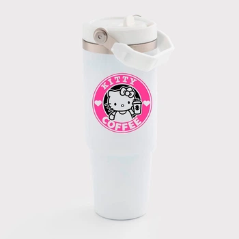 Термокухоль Kitty coffee зі складною ручкою PG10302-t goodreclama Білий
