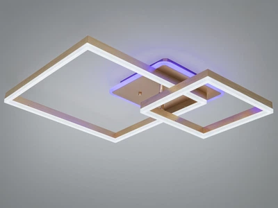 Светодиодная потолочная люстра 84 Вт золото с пультом для гостиной 2549G LED 3color dimmer
