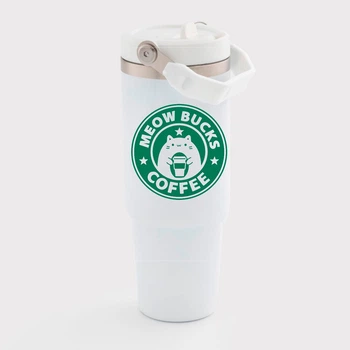 Термокухоль Meow buscks coffee зі складною ручкою PG10303-t goodreclama Білий