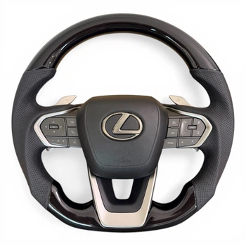Анатомический руль для Lexus LX570, GX460. Без подогрева. В стиле LX600. Рояльный лак.