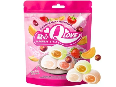 Моті (мочі) QLove Raspberry Custard Traditional Mochi Standing Pouch 120 грам