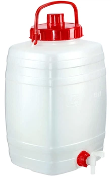 Plastikowa beczka z kranikiem Kadax Asele na wodę 15 L (K4111) (5903699432587)