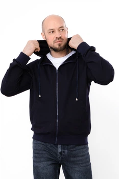 Толстовка чоловіча на блискавці з капюшоном PLUS SIZE Носи своє 58 Синій (p-13425-149663)