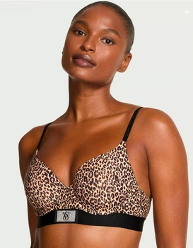 Бюстгальтер леопардовий зі стразами (75В) Victoria's Secret Lightly Lined Demi Bra