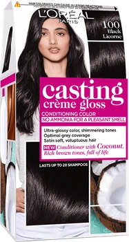 Краска уход для волос L'Oreal Paris Casting Creme Gloss № 100 "Чёрная ваниль"