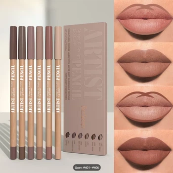 Набір олівців для губ Face Secret Artist Pencil, 6 нюдових відтінків. NUDE BROWN