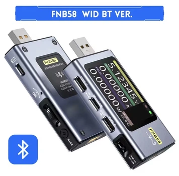 USB тестер FNIRSI FNB58 з Bluetooth, вимірювач напруги, струму та потужності, PD QC