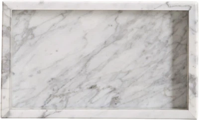 Декоративна таця Homla Marmuri з білого мармуру 25 x 15 x 3 см (5906496768873)