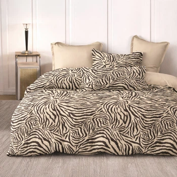 Постельное белье Евро KOLOCO "Animal Print" фланель (42857)