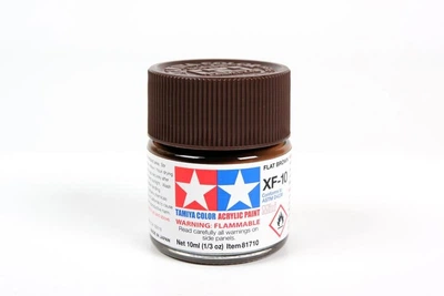 Акриловая краска Tamiya Acrylic mini XF-10 Flat Brown Коричневый матовый (81710)