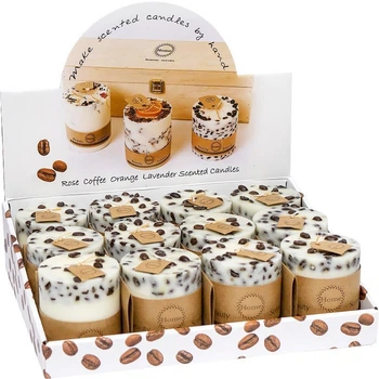Набор ароматических свечей 12 штук, аромасвеча 280 г Кофе "Coffee" 7,5*8,5 см