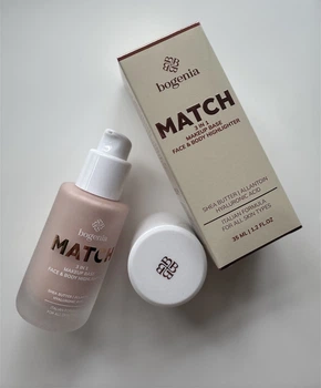 База-хайлайтер під макіяж Bogenia Match 3 in1 Face&Body Makeup Base, Face&Body Highlighter
