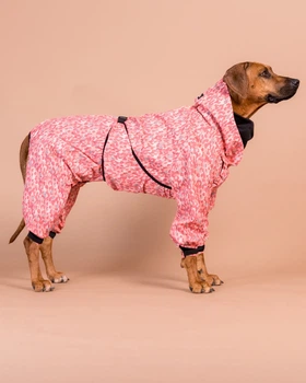 Комбинезон дождевик для собак со светоотражением PAIKKA Rain Suit Red 65