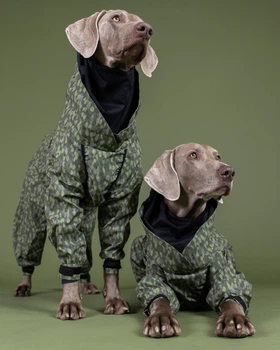 Комбинезон дождевик для собак со светоотражением PAIKKA Rain Suit Green 55