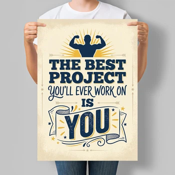 Мотивационный постер The Best Project You'll Ever Work On Is You А3 30х42 см (MOTN021_А3)