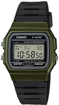 Casio F-91WM-3A чоловічий електронний годинник підсвітка будильник секундомер