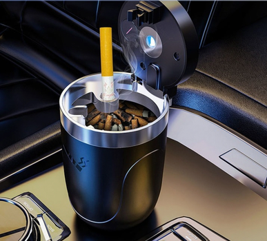 Пепельница в машину в подстаканник со стальной колбой и подсветкой Ashtray Cup