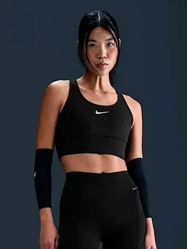 Спортивный топ для бега женский Nike Swoosh Pocket HF5360-010 L Черный (0197602796629)