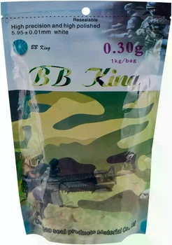 Кулі для страйкболу BB King Normal 6 мм 0.30 г білі (1 кг)