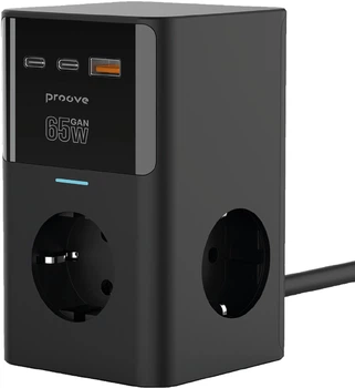 Мережевий фільтр Proove Power Cube 65W (3xAC + 2xType-C + 1xUSB) 1.5 м (625740001)