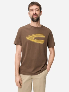 Футболка хлопковая длинная мужская Camel Active T-shirts 1/2 sleeves 409700-7T02-26 M Коричневая с принтом (4063366239169)