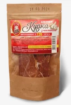 Джерки "Курка з Часником" (30г) Елітне М'ясце