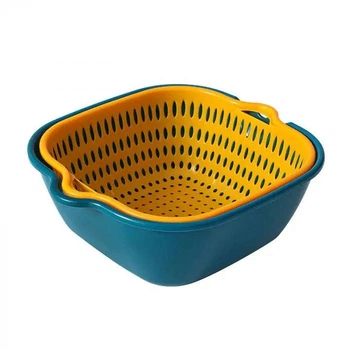 Миска с ситом для мытья овощей и фруктов 20×20,5×8 см
