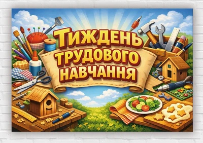 Бумажный плакат "День трудового обучения" 110х75 см