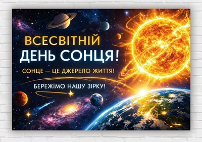 Бумажный плакат "Всемирный день солнца" 110х75 см