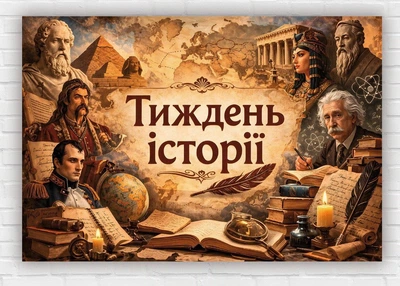 Бумажный плакат "Неделя истории" 110х75 см