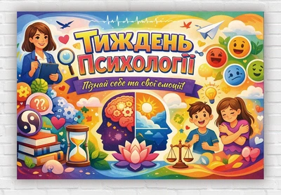 Бумажный плакат "Неделя психологии" 110х75 см