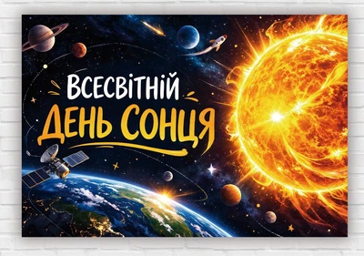 Бумажный плакат "Всемирный день солнца. Космос" 110х75 см