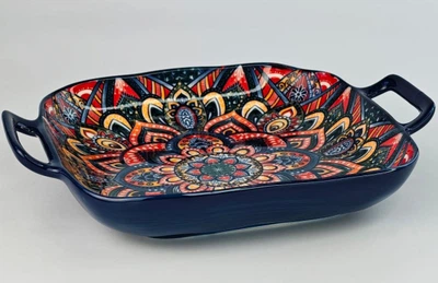 Салатник з ручками 23x18,5x4 «Мальований чорний»