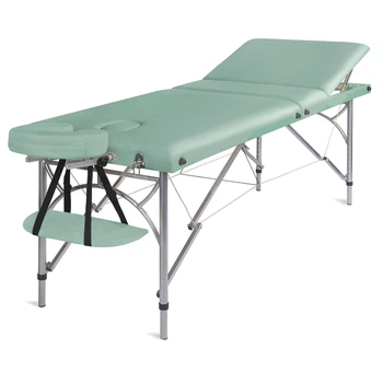 Алюминиевый массажный стол, трехсекционный Medimas Ultra-3, 195 x 70 см, зеленый