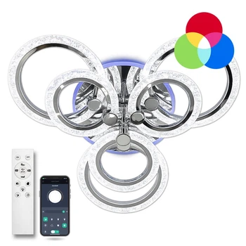 Люстра светодиодная потолочная LUMINARIA LILY RGB 90W 7R CHROME/ICE светильник LED (с пультом)