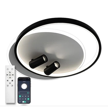 Люстра светодиодная потолочная LUMINARIA GEOMERTIA DOWNLIGHT 90W 2R WHITE-BLACK / LED светильник (с пультом)