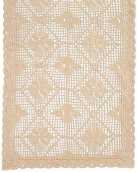 Bieżnik Homla Crochet szydełkowy beżowy 40 x 160 cm (5904183887272)