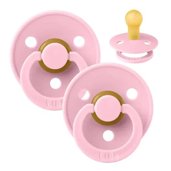 Пустушка BIBS 0-6 m Colour Latex Round Pink, 2 шт