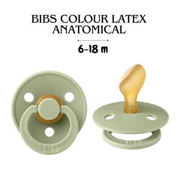 Соска пустушка BIBS 6-18 m Colour Latex Anatomical (анатомічна) – Sage