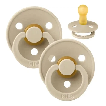 Пустушка BIBS 0-6 m Colour Latex Round Vanilla 2 шт