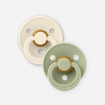 Соска BIBS 0-6 m Latex Round Ivory/Sage, 2 шт