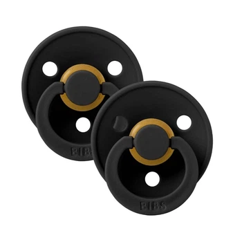 Соска пустушка BIBS 6-18 m Colour Latex Round (кругла) – Black/Black (2 в упаковці)