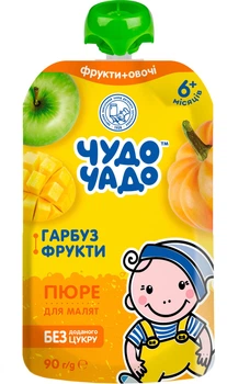 Пюре фруктово-овочеве Чудо-Чадо Гарбуз з фруктами для дітей від 6 місяців 90 г (4820016255838)