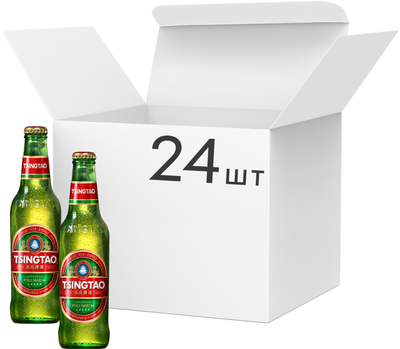 Упаковка пива Tsingtao Premium світле фільтроване 4.7% 0.33 л х 24 шт (6901035601030)