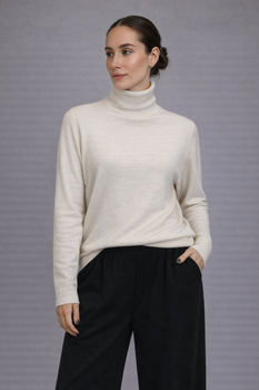 Жіночий светр з кашеміру oversize LITURE MKLT8702 - Oversize 42/52, Молочний