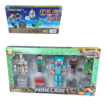 Набір ігрових фігурок персонажів та мобів Minecraft зі зброєю й аксесуарами, 5 штук (К92511)
